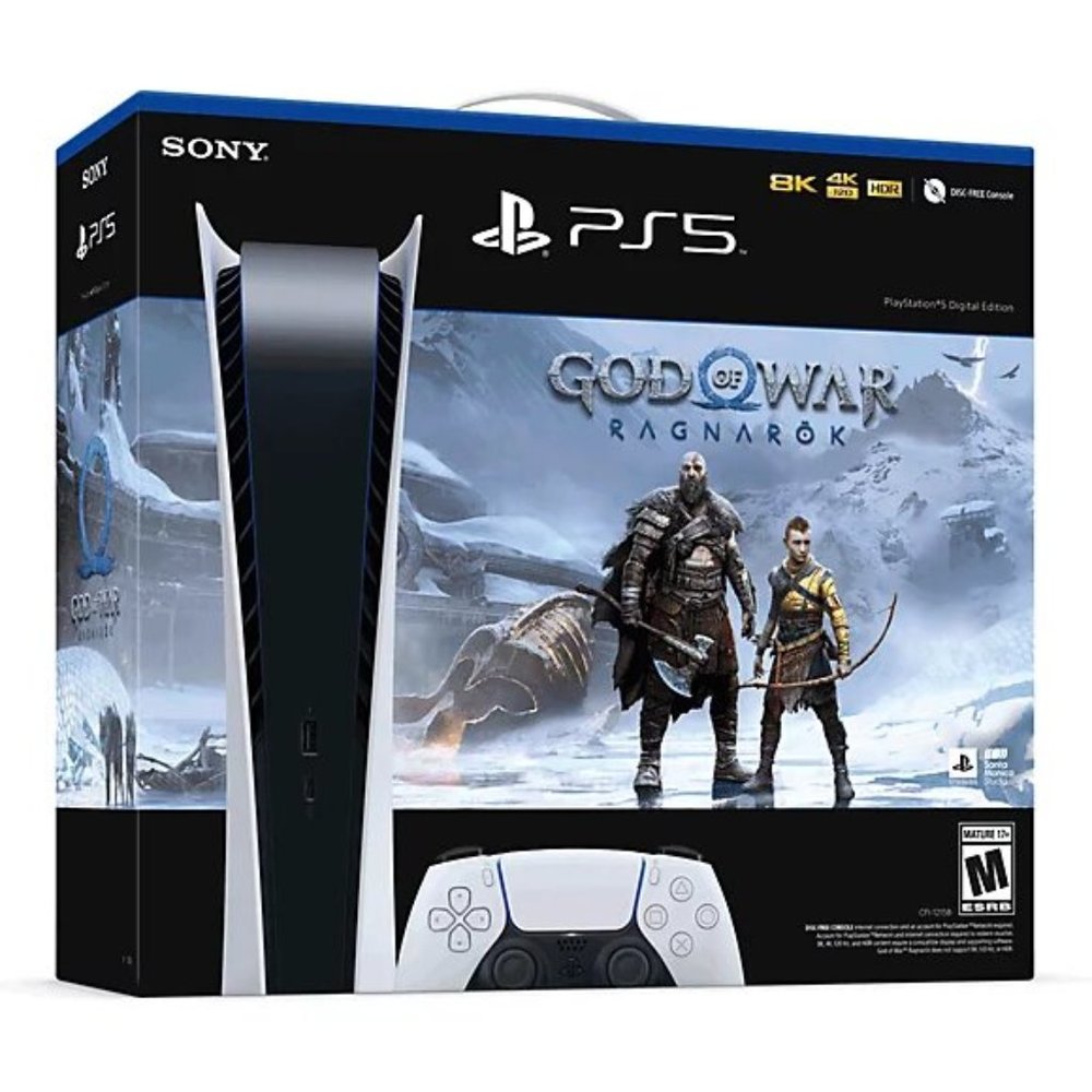 Sony PS5 Digital Edition Console God of War Ragnarök Bundle (white) - NEW!